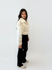 Saskia White Faux Fur Jacket