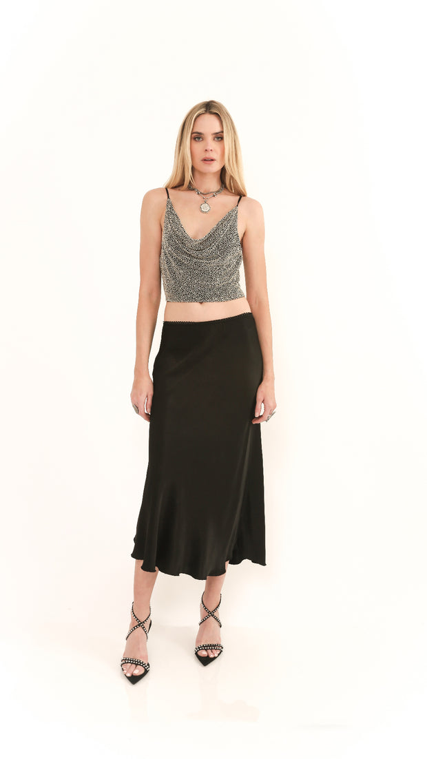 Iggy Black and Silver Beaded Camisole