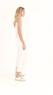 Skye White Crystal Jogger With Side Detail