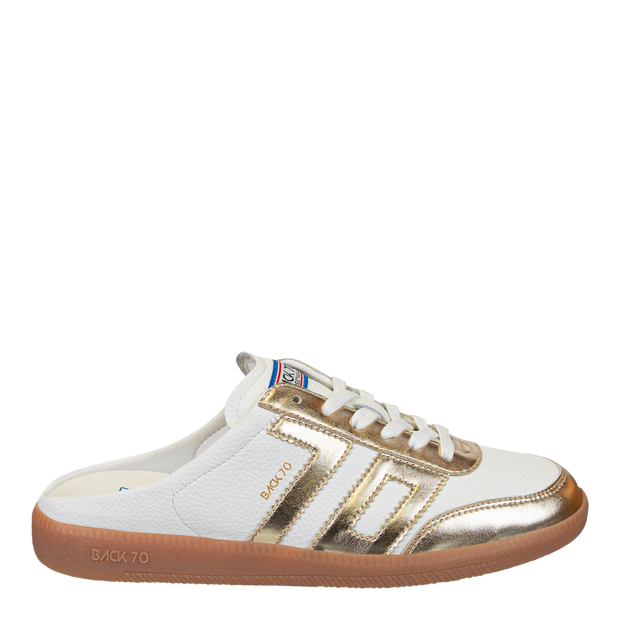 BACK 70 - EASTER in METALLIC GOLD Backless Sneakers