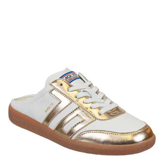 BACK 70 - EASTER in METALLIC GOLD Backless Sneakers